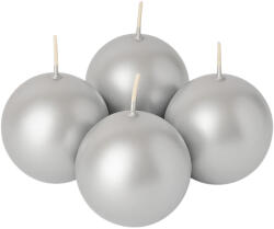 Valex Decor Adventi gömb gyertya készlet 8cm - Metál ezüst (MTM-98)