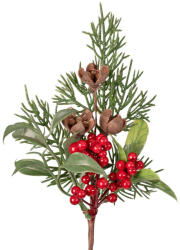 Valex Decor Piros bogyós dekor pick fenyővel és tobozzal, 20 cm magas (PE041-01)