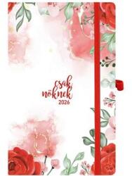 TopTimer Naptár, tervező, A5, heti, TOPTIMER, "Csak Nőknek", piros virág (NKJ018BU) - irodasziget
