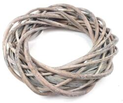  Rusztikus vesszőkoszorú alap, szürke. Átmérője: 20 cm