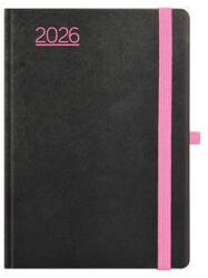 TopTimer Naptár, tervező, B6, heti, TOPTIMER, "Nero", fekete-pink (26T012N-00E)
