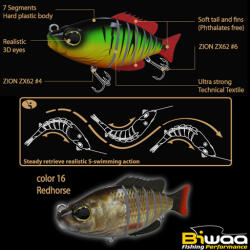 Biwaa SWIMBAIT SEVEN SECTION S5 13cm 34gr 16 Redhorse