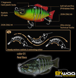 Biwaa SWIMBAIT SEVEN SECTION S5 13cm 34gr 01 Real Bass