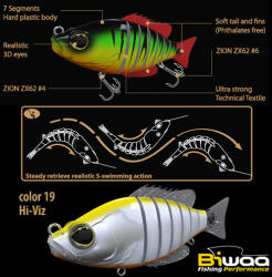 Biwaa SWIMBAIT SEVEN SECTION S4 10cm 17gr 19 Hi-Viz
