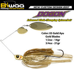 Biwaa SPINNERBAIT DOGON 3/4oz 21gr 05 Gold Ayu-Gold Blades