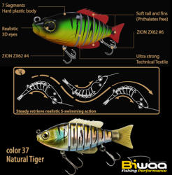 Biwaa SWIMBAIT SEVEN SECTION S4 10cm 17gr 37 Natural Tiger