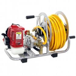 GeoTech Pompa cu motor de stropit, Geo Tech 2 timpi, 1 CP, 15-25 bar, Furtun 20 m, 8 l/min Pulverizator