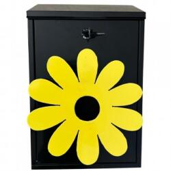 VivaTechnix Cutie postala Vivatechnix Flower KRO-1229, otel, 400x250x100mm, Negru/Galben, 2 chei