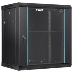 VEVOR Cabinet metalic / Rack 19'', Vevor 12U, usa din sticla, 640 x 450 x 600 mm, Montare pe perete
