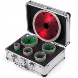 VivaTechnix Set 5 carote diamantate si 1 disc taiere pentru gresie, 22-65 mm, prindere M14, umed sau uscat - sculeunelteaccesorii - 288,00 RON