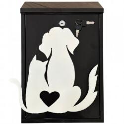 VivaTechnix Cutie postala Vivatechnix Cat&Dog KRO-1240, otel, 400x250x100mm, Negru/Alb, 2 chei