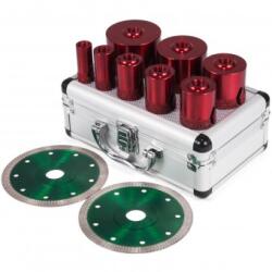 VivaTechnix Set 8 carote diamantate pentru gresie Vevor M14, diametre 20/25/32/35/40/50/60/68 mm, 2 x discuri