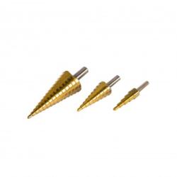  Set 3 freze in trepte HSS+Ti 4-12, 4-20, 4-32mm Burghiu
