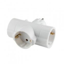Somogyi Elektronic Ştecher TRIPLU, 3 prize cu împământare, alb Home TPF-26