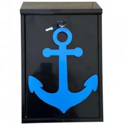 VivaTechnix Cutie postala Vivatechnix Anchor KRO-1232, otel, 400x250x100mm, Negru/Albastru, 2 chei