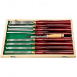  Set 8 dalti pentru strunjire lemn, Otel HSS, maner lemn, Cutie transport Dalta