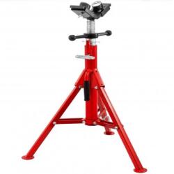VivaTechnix Suport cu role pentru tevi, Cap in V, Portabil, Pliabil, capacitate 1140 kg, Inaltime reglabila 71-131 cm Menghina