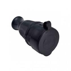 Horozk Electrik Cupla stecher cauciucat Horoz IP44, cu contact de protectie, 16A, 250V, negru, cu capac