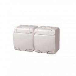 Somogyi Elektronic Priza montaj aparent Home Aquastar 22151, alb, 2 locasuri, IP 44