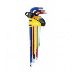 Topmaster Professional Set 9 chei imbus 1.5-10mm, hexagonale cu bila extra lungi , color Cheie imbus