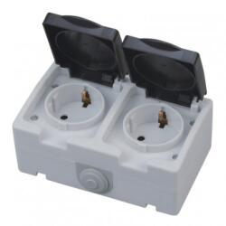 Horozk Electrik Priza dubla de exterior Horoz Atom Double, 16A/250V, IP54