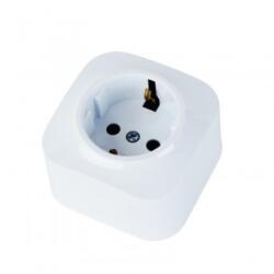 Horozk Electrik Priza simpla, Eva Socket, 16A, montaj aparent, alb, 1 locas, schuko