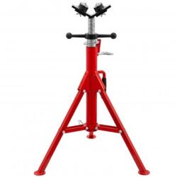 VivaTechnix Suport pentru tevi cu cap in V cu 4 role, Portabil, Inaltime reglabila 71-131 cm, capacitate 680 kg Menghina