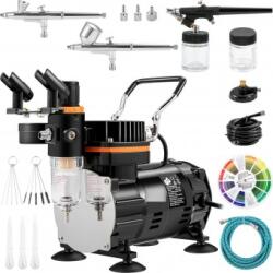  Set Aerograf multifunctional, 3 x pistoale duza 0.2, 0.3, 0.8 mm, 18-23 l/min, 3-4 Bar, 47 dB, 120 W