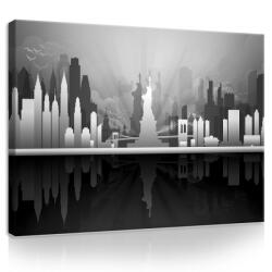 Consalnet Vászonkép, New York - Szürke absztrakt, 100x75 cm méretben (C5-11233O1)