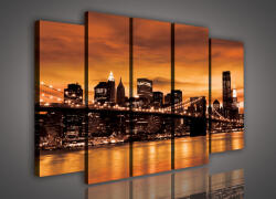 Consalnet Vászonkép, 5 darabos New York este 150x100 cm méretben (C5-266S12)