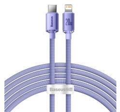 Baseus CRYSTAL SHINE adatkábel (Type-C - lightning, 20W, PD gyorstöltő, 200cm, cipőfűző) LILACAJY000 (112714)