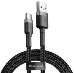 Baseus CAFULE adatkábel (USB - Type-C, 2A, PD gyorstöltő 3.0, 300cm, cipőfűző) FEKETE/SZÜRKECATKLF-U