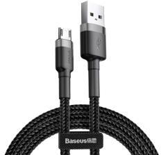 Baseus CAFULE adatkábel (USB - microUSB, 2A, gyorstöltő, 300cm, cipőfűző) SZÜRKE/FEKETECAMKLF-HG1