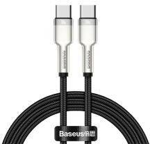 Baseus CAFULE adatkábel (Type-C - Type-C, 100W, PD gyorstöltő, 100cm) FEKETECATJK-C01 (122136)