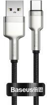 Baseus CAFULE adatkábel (USB - Type-C, 66W, PD gyorstöltő, 25cm, cipőfűző) FEKETECAKF000001 (113266)