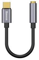 Baseus audió adapter kábel (3.5mm jack aljzat - Type-C) SÖTÉTSZÜRKECATL54-0G (123080)