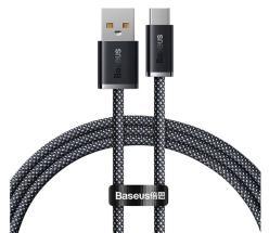 Baseus DYNAMIC adatkábel (USB - Type-C, 6A, 100W, gyorstöltő, 100cm, cipőfűző) SÖTÉTSZÜRKECALD000616