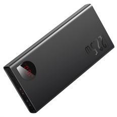 Baseus ADAMAN METAL vésztöltő 2 USB+Type-C aljzat (10000mAh, 22.5W, PD gyorstöltő 3.0, LED) FEKETEPP