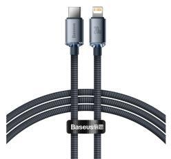Baseus CRYSTAL SHINE adatkábel (Type-C - lightning, 20W, PD gyorstöltő 120cm, cipőfűző) FEKETECAJY00