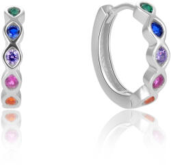 Beneto Cercei rotunzi din argint cu zirconi colorați AGUC2696