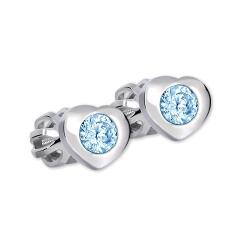 Soliter Brilio Silver Cercei inimă cu zircon albastru deschis 436 001 00122 0400550