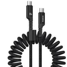 Baseus FISH-EYE adatkábel (Type-C - Type-C, 100W, PD gyorstöltő, 100cm, spirálkábel) FEKETEP10320203