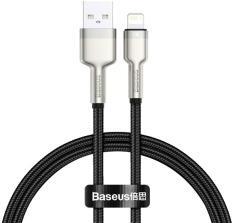 Baseus CAFULE adatkábel (USB - lightning, 2.4A, PD gyorstöltő, 25cm, cipőfűző) FEKETECALJK-01