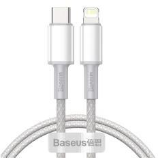 Baseus adatkábel (Type-C - lightning, 20W, PD gyorstöltő, 100cm, törésgátló) FEHÉRCATLGD-02 (112537)