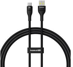 Baseus FLASH 2 adatkábel (USB - Type-C, 100W, PD gyorstöltő, 100cm, törésgátló, cipőfűző) FEKETEP103 (163419)