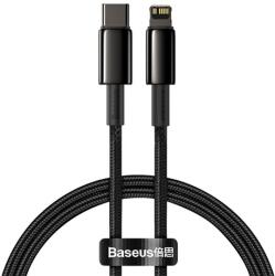 Baseus adatkábel (Type-C - lightning, 20W, PD gyorstöltő, 100cm, törésgátló) FEKETECATLWJ-01 (112539)
