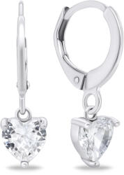 Brilio Silver Ezüst karika fülbevaló cirkónium szívecskékkel EA654W