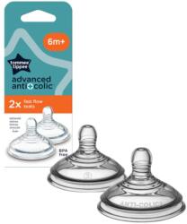 Tommee Tippee Advanced Anti-Colic tetină pentru biberon Fast Flow 6m+ 2 buc
