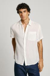 Pepe Jeans London Pepe Jeans London, Rövid ujjú egyszínű ing, Csontszín, M (PM308847-800-M)