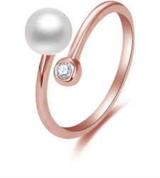 Beneto Nyitott bronz gyűrű valódi gyöngyökkel és cirkónium kővel AGG469P-RG